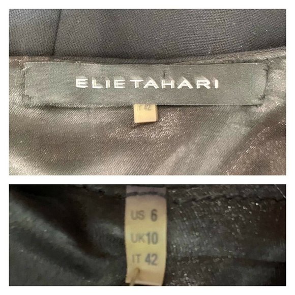 Elie Tahari Sleeveless Square Neck Wool Blend Ribbon Belted Dress Size 6 - Picture 6 of 7